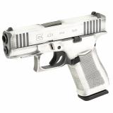 43X, Striker Fired, Semi-automatic, Polymer Frame Pistol, Sub-Compact, 9MM, 3.41" Barrel, Glock Marksman Barrel, Battle Worn Cerakote, White, Fixed Sights, 10 Rounds, 2 Magazines 300-045-0300-11