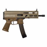 Stribog SP9A3, Semi-automatic, Aluminum Frame Pistol, 9MM, 8" Barrel, Threaded 1/2X28, Matte Finish, Flat Dark Earth, M-LOK Rail, Manual Safety, Non-Reciprocating Charging Handle, 30 Rounds, 3 Magazines 197892004770