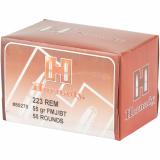 Hornady Custom .223 Remington 55 Grain Full Metal Jacket Boattail Box of 50 Rounds