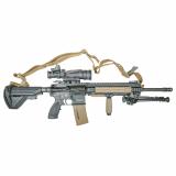 M27 Deployment Kit, Semi-automatic, AR, 223 Remington/556NATO, 16.5" Barrel, A2 Flash Hider, Matte Finish, Black, Polymer Grip, Free Float M-LOK Handguard w/Manta Rail Covers, Tijicon ACOG and RMR Optic, Harris Bipod, Knights Armament Front/Rear Flip Sig