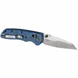 Deka, Folding Knife, CPM-20CV, Plain Edge, Wharncliffe Blade, 3.25", Stone Tumbled Blade Finish, Blue Lava G-Mascus Frame 24263