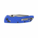Deka, Folding Knife, CPM MagnaCut, Stone Tumbled Finish, Silver, Plain Modified Wharncliffe Edge, 3.25" Blade, Blue Polyamide Nylon 12 Grips 24363