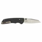 Deka, Folding Knife, CPM MagnaCut, Stone Tumble Finish, Silver, Plain Modified Wharncliffe Edge, 3.25" Blade, Black Polyamide Nylon 12 Grips 24369