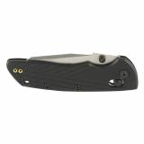 Deka, Folding Knife, CPM MagnaCut, Stone Tumble Finish, Silver, Plain Modified Wharncliffe Edge, 3.25" Blade, Black Polyamide Nylon 12 Grips 24369