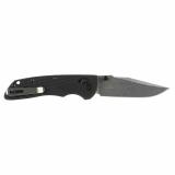 Deka, Folding Knife, CPM MagnaCut, Stone Tumbled Finish, Silver, Plain Clip Point Edge, 3.25" Blade, Black Polyamide Nylon 12 Grips 24379