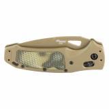 K320 AXG, Sig Sauer P320 Firearm Match, Folding Knife, CPM-S30V, Cerakote Finish, Flat Dark Earth, Plain Drop Point Edge, 3.5" Blade, Flat Dark Earth Aluminum Grips with G-Mascus Green G10 Inserts 36375