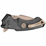 X5, SIG Emperor Scorpion, Folding Knife, CPM-154, Plain Edge, Spear Point Blade with Flipper, 3.5", Flat Dark Earth PVD Blade Finish, Black Anodized Aluminum Frame with Black G10 Inserts 36570