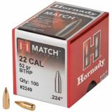 Match Bullets .224 Diameter 52 Grain Hollow Point Boattail