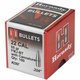 Rifle Bullet .224 Diameter 55 Grain Full Metal Jacket Boattail