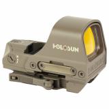 HS510C, Reflex Sight, Multiple Reticle, 65 MOA Circle, 2 MOA Red Dot, Aluminum Housing, Matte Finish, Flat Dark Earth, Solar with Internal Battery HS510C-FDE