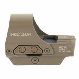 HE510C FDE Reflex Sight | Multiple Reticle, 65 MOA Circle, 2 MOA Green Dot, Aluminum Housing, Matte Finish, Flat Dark Earth, Solar with Internal Battery HE510C-GR-FDE