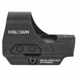 HS510C Open Reflex | 2MOA Dot or 2MOA Dot with 65MOA Circle, Solar with Internal Battery, Quick Release Mount, AR Riser, Protective Hood, Black Finish HS510C