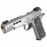 Rapide Dawn, Semi-automatic, 1911, Full Size, 9MM, 5" Barrel, Gold TiN Finish, Brushed Stainless Finish, Silver, TRUGLO TFX Tritium/Fiber-Optic Day/Night Sights, Black/Gray G10 Grips, Manual Safety, 9 Rounds, 1 Magazine, California Compliant 3000420CA