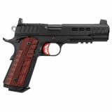 Rapide Heat, 1911, Semi-automatic, Full Size, 9MM, 5" Barrel, Matte Finish, Black, Red G-10 Grips, Optic Ready, 9 Rounds 3000453