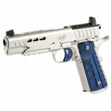Rapide Ice, 1911, Semi-automatic, Full Size, 45ACP, 5" Barrel, Matte Finish, Silver, G-10 Grips, Optic Ready, 8 Rounds 3000454