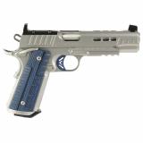 Rapide Ice, 1911, Semi-automatic, Full Size, 9MM, 5" Barrel, Matte Finish, Silver, G-10 Grips, Optic Ready, 9 Rounds 3000455