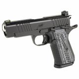 KDS9c, 1911, Semi-automatic, Single Action, Aluminum Frame Pistol, Compact, 9MM, 4" Fluted Barrel, Matte Finish, Black, G10 Grips, Optics Ready, Adjustable Rear Sight With Fiber Optic Front, 10 Rounds, 2 Magazines 3100011
