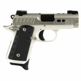 Micro 9, Rapide Frost, Semi-automatic, 1911, Metal Frame Pistol, Compact, 9MM, 3.15" Barrel, Matte Finish, Silver, G10 Grips, Manual Safety, Night Sights, 7 Rounds 3300237