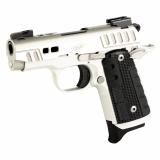 Micro 9, Rapide Frost, Semi-automatic, 1911, Metal Frame Pistol, Compact, 9MM, 3.15" Barrel, Matte Finish, Silver, G10 Grips, Manual Safety, Night Sights, 7 Rounds 3300237