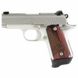 Micro 9, RTC Bundle, Semi-automatic, Metal Frame Pistol, Compact, 9MM, 3.15" Barrel, Matte Finish, Silver, Rosewood Wood Grips, 3 Dot Sights, 7 Rounds, 2 Magazines, Includes DeSantis Pro Stealth Holster 3300250