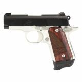 Micro 9, RTC Bundle, Semi-automatic, Metal Frame Pistol, Compact, 9MM, 3.15" Barrel, Matte Finish, Black Slide, Silver Frame, Rosewood Wood Grips, 3 Dot Sights, 7 Rounds, 2 Magazines, Includes DeSantis Pro Stealth Holster 3300251
