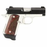 Micro 9, RTC Bundle, Semi-automatic, Metal Frame Pistol, Compact, 9MM, 3.15" Barrel, Matte Finish, Black Slide, Silver Frame, Rosewood Wood Grips, 3 Dot Sights, 7 Rounds, 2 Magazines, Includes DeSantis Pro Stealth Holster 3300251