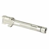 9INE Barrel, Fluted, Threaded 1/2-28, Fits Glock 17, Stainless Steel Finish, Silver, Includes Matching Thread Protector 01-GB-G17-TH-SS