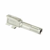 9INE Barrel, Fluted, Fits Glock 43/43x, Stainless Steel Finish, Silver 01-GB-G43-NTH-SS
