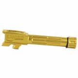 9INE Barrel, Fluted, 1/2-28 Thread Pattern, Fits Glock 43/43x, TiN Finish, Bronze, Includes Matching Thread Protector 01-GB-G43-TH-BRNZ