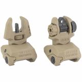 MEPRO FRBS - FLIP BACKUP SIGHTS 4 DOT REAR  /  ORANGE HYPER BRIGHT FRONT  - DESERT