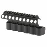 SureShell, 6-Shell Side Saddle with 5 1/2" Rail Fits Beretta 1301 Competition, 12 Gauge, Aluminum, Matte Finish, Black 94210