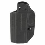 Hybrid Holster, Inside Waistband Holster, Ambidextrous, Fits Glock 19/23/45, Kydex with Leather Shell, Includes 1.5" Belt Attachment, Black H3-GL-1-BLK2