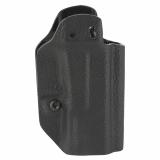 Hybrid Holster, Inside Waistband Holster, Ambidextrous, Fits Glock 19/23/45, Kydex with Leather Shell, Includes 1.5" Belt Attachment, Black H3-GL-1-BLK2