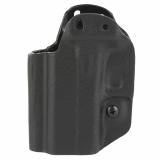 Hybrid Holster, Inside Waistband Holster, Ambidextrous, Fits Glock 43/43X, Kydex with Leather Shell, Includes 1.5" Belt Attachment, Black H3-GL-3-BLK2