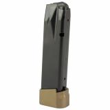 Magazine, 9MM, 21 Rounds (18Rd Mag with +3 Extension), Fits Canik TTI Combat, Full Size, Black With +3 Bronze Extension MA2363