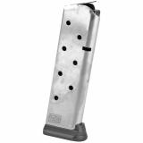 Magazine, 45ACP, 8 Rounds, Fits 1911, Includes Base Pad, Stainless, Silver 848