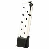Magazine, 45 ACP, 10 Rounds, Fits 1911, Stainless Steel, Silver 1100167A