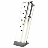 Magazine, 9MM, 9 Rounds, For 1911, Extended Base Pad, Stainless Steel, Silver 4200380