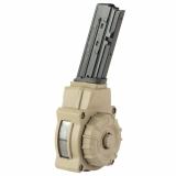 Magazine, Drum, 5.7X28MM, 55 Rounds, Fits FN Five-seveN USG 5.7x28mm pistol, Polymer Construction, Flat Dark Earth DRM-A76-FDE