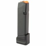 Extended Magazine, Glock 17 OEM, 9MM, 22 Rounds, Fits Glock 17, Aluminum Material, Anodized Finish, Black G17-ME-5INS-BLK