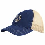 Icon Patch Garment Washed Trucker Hat, Navy/Khaki, One Size Fits Most MAG1105-412
