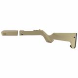 X-22 Backpacker Stock, Fits All Ruger 10/22 Takedowns Including Rifles Equipped With Tactical Solutions SBX Barrel, MOE SL Non Slip Rubber Butt Pad, Storage Compartment That Fits Three 10Rd Magazines, Flat Dark Earth Finish MAG808-FDE
