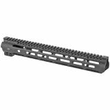 Slim Line Handguard, 14" Length, MLOK. Aluminum, Black Anodized Finish, Fits AR Rifles, Includes 5-Slot Polymer Rail MI-SLH14