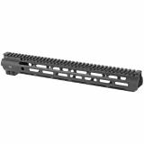 Slim Line Handguard, 15" Length, MLOK, Aluminum, Black Anodized Finish, Fits AR Rifles, Includes 5-Slot Polymer Rail MI-SLH15
