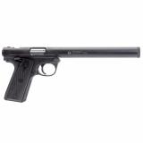 RUGER MKIV-SD Integrally Suppressed, Single Action, Semi-automatic, Metal Frame Pistol, Full Size, 22LR, 5.9" Barrel, Alloy, Blued Finish, Checkered Black Synthetic Grips, 10 Rounds, 1 Magazine MXM-48018