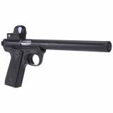 RUGER MKIV-SD Integrally Suppressed, Single Action, Semi-automatic, Metal Frame Pistol, Full Size, 22LR, 5.9" Barrel, Alloy, Blued Finish, Checkered Black Synthetic Grips, Leupold Delta Point Pro Red Dot, 10 Rounds, 1 Magazine MXM-48352