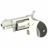 Mini Revolver, Single Action, 22LR, 1.125" Barrel, Steel Frame, Stainless Finish, Rubber Grips, Fixed Sights, 5Rd NAA-22LR-CR