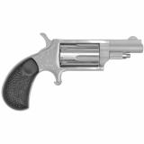 Mini Revolver, Single Action, 22LR/M Conversion, 1.625" Barrel, Steel Frame, Stainless Finish, Rubber Grips, Fixed Sights, 5Rd NAA-22MCGRC