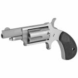 Mini Revolver, Single Action, 22WMR, 1.625" Barrel, Steel Frame, Stainless Finish, Rubber Grips, Fixed Sights, 5Rd NAA-22MCR