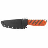 Razor HTX, Folding Knife, Plain Edge, 5" Blade Length, Includes (3) Drop Point Blades, (2) Black Bone Blades, (1) Gutting Blade, (1) Saw Blade Pod, Matte Finish, Orange & Gray Rubberized Aluminum Handle HTX50Y-6C